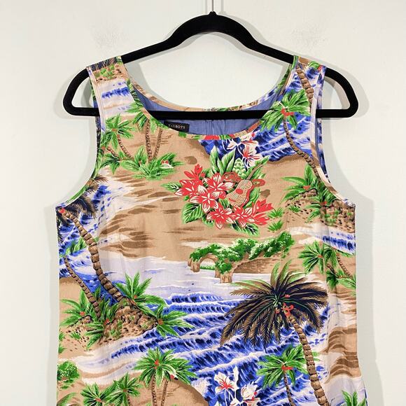 Talbots Women's Tropical Hawaiian Print Sleeveless Sheath Dress Size 10 - Picture 8 of 8